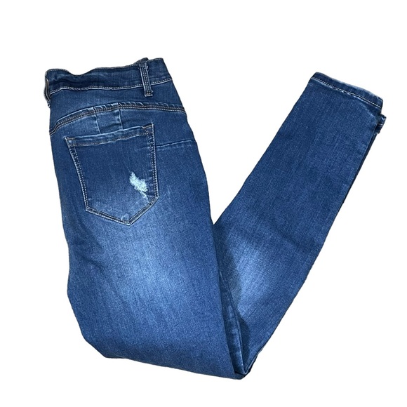 Wax Jean Jeans Wax Jean Butt I Love You Distressed Blue Denim Jeans